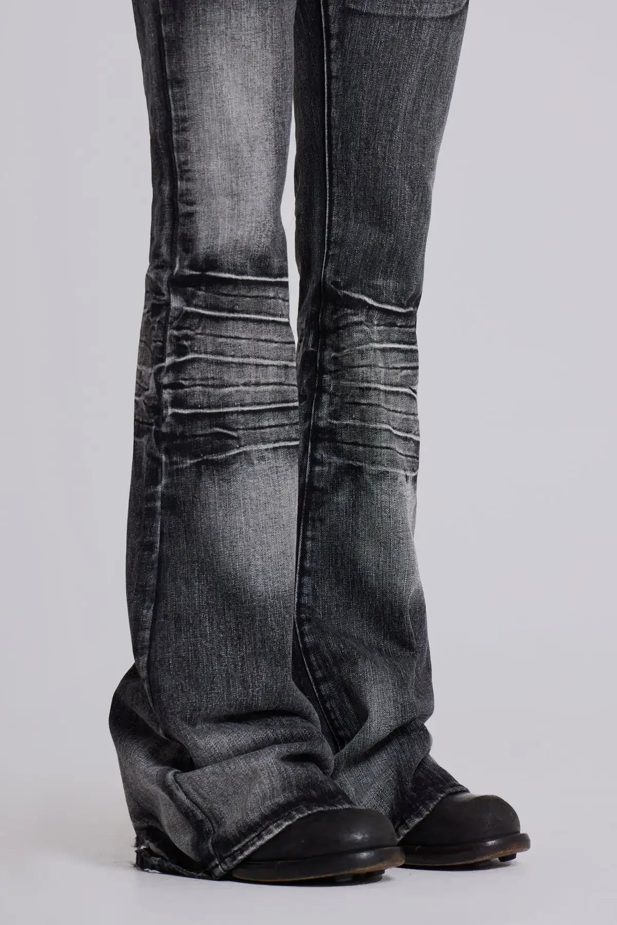 Y2K Mid Blue Flared Jeans Vintage Washed Men Women Bootcut Jeans Gothic High Street Unisex Streetwear Retro Baggy wide leg Pants