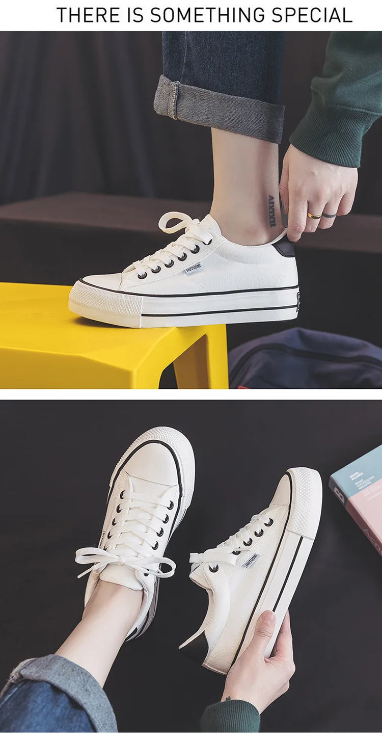 Women's Shoes Canvas Shoes Spring Thick Soled Height Increasing Sneakers Trendy Versatile Board Shoe Student Vulcanized Shoe