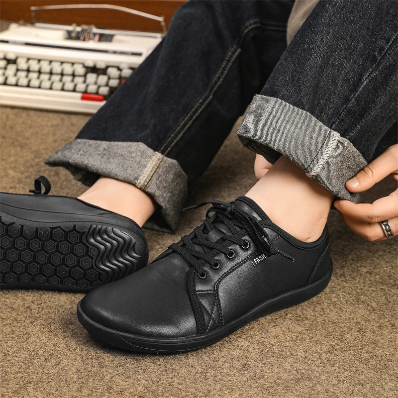 Minimalist Shoe Size 37-48 Men's and Women's Wide Toe Barefoot Casual Artificial Leather Lightweight Walking Sports Shoes