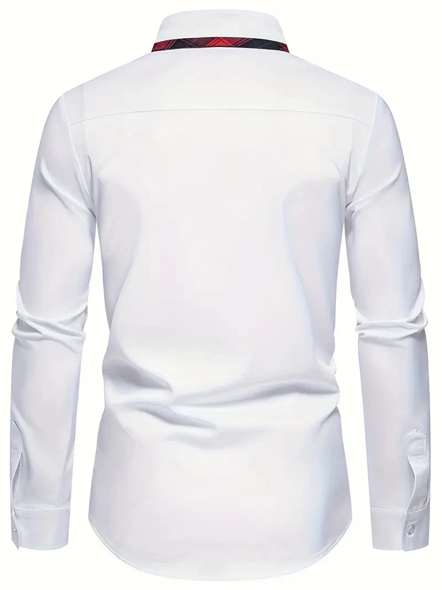 Three-color men's Solid Color Shirt Long Sleeves multi-button Business Casual Comfortable high-quality Lapel men's Tops