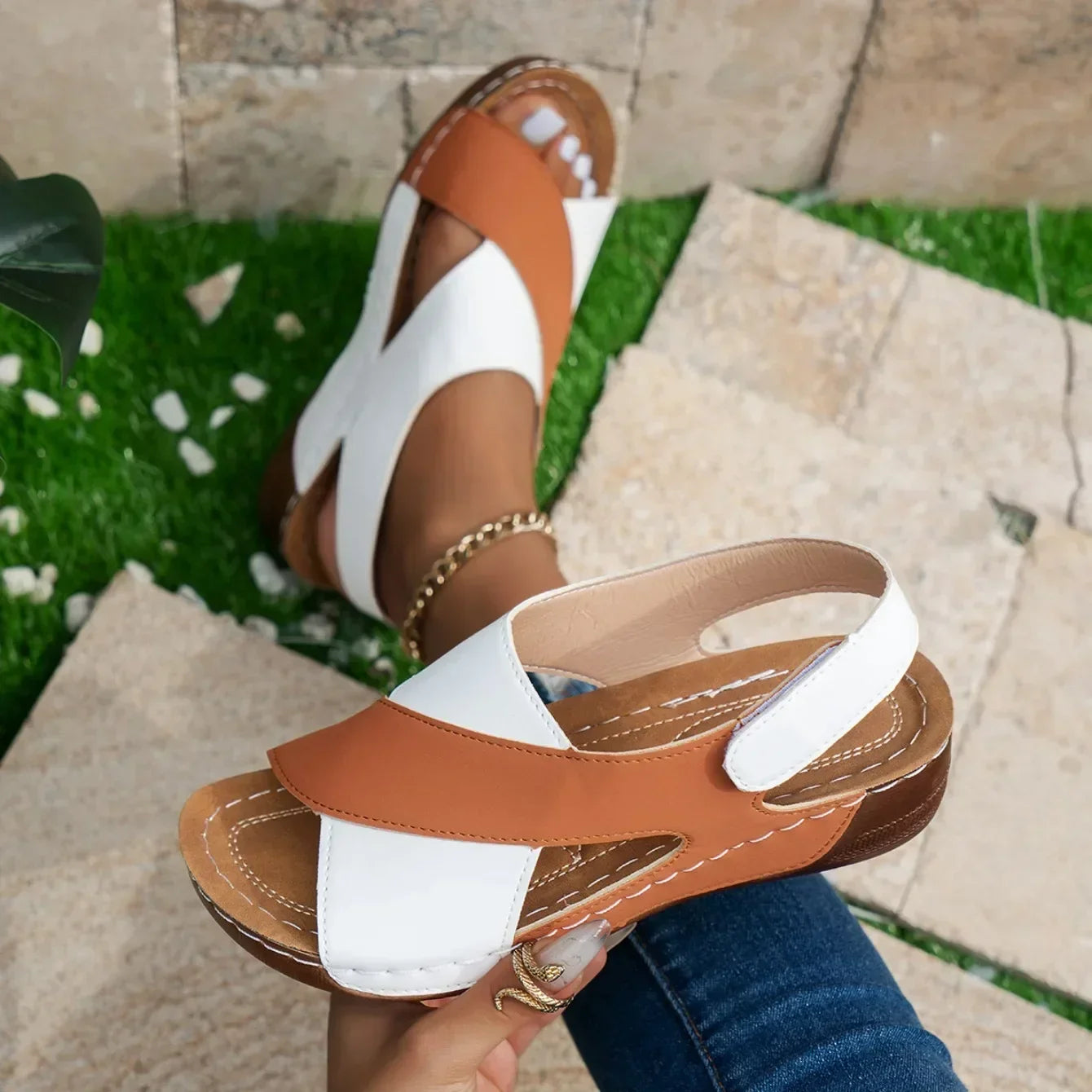 2025 Women Wedges Sandals Summer Fashion Sandals Lightweight Casual Sandals Shallow Outdoor Beach Shoes Women Sandalias De Mujer