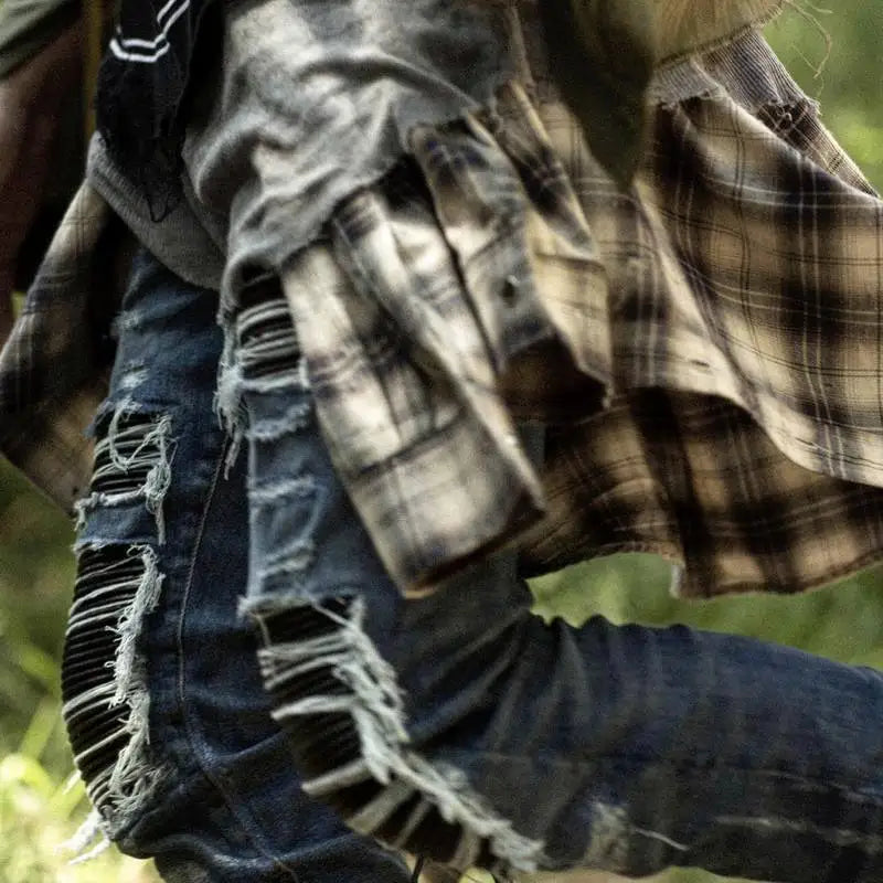 Jeans for Men High Street with Holes and Black Peaks Slim Fit Jeans and Mens Trousers
