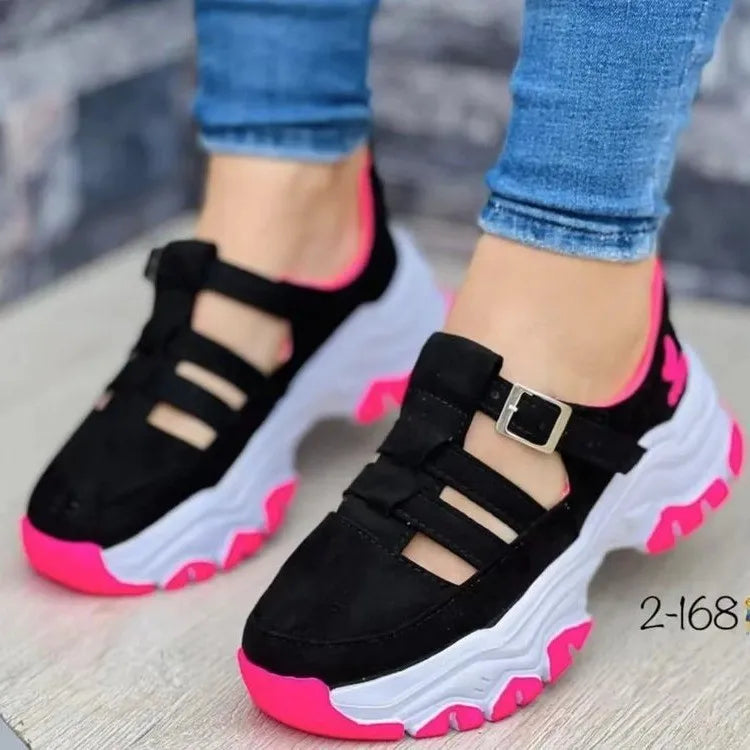 Fashion Sandals for Women Popular Buckle Thick Bottom Design Breathable Open Toed Women's Sandals Flat Casual Sports Shoes 슬리퍼