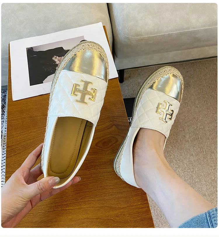 New Shoes for Women Leather Flat Boat Shoes Designer Fisherman Shoes Girl Fashion Slip-on Loafers