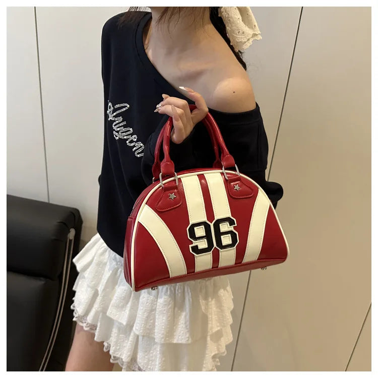 Striped Handbag Women Shoulder Bag, Chic Half Moon Armpit Bag, Stylish Tote Crossbody Bag for Women‘s Daily Work Party Travel