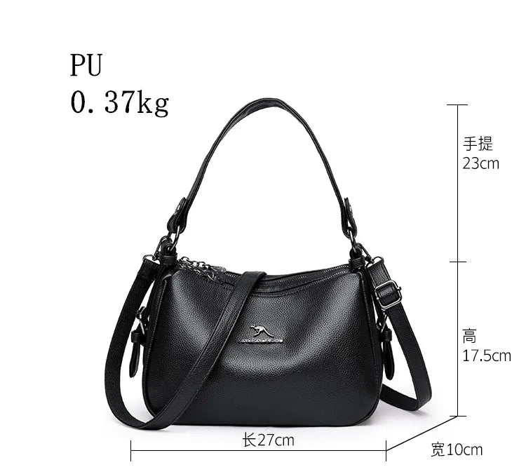 Women's Bags Vintage Genuine High quality PU Women's handbags Casual Ladies' Tote Bags, Soft and Large capacity Handbags wallet