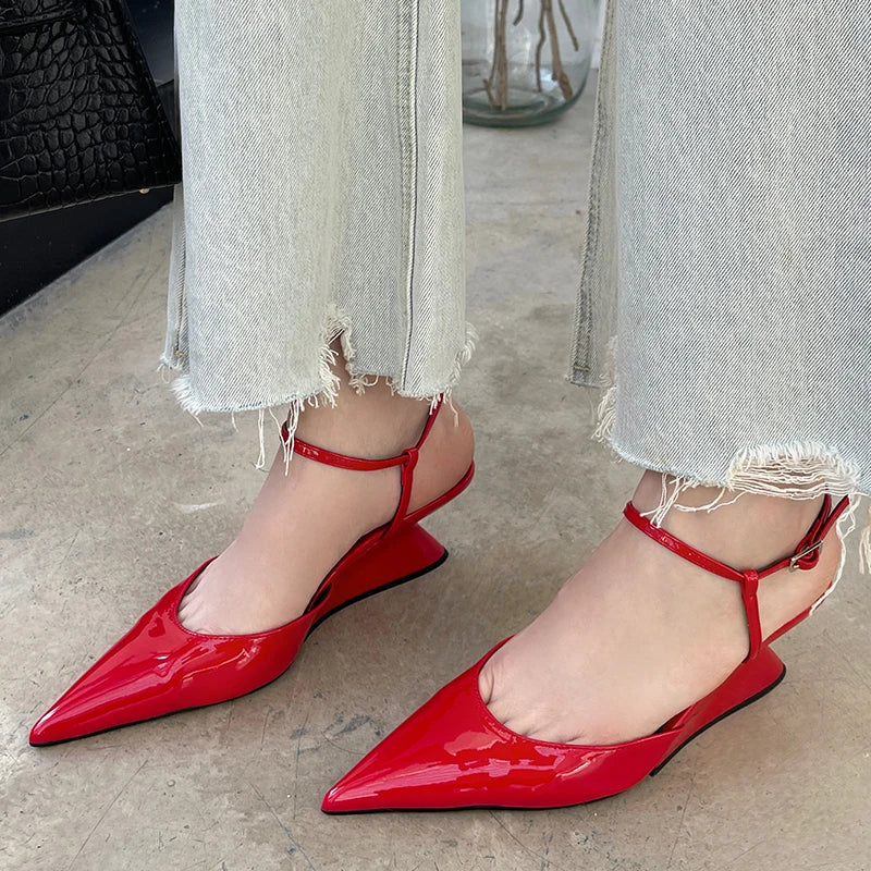 Fashion Wedges Shoes For Women Pointed Toe Female Footwear New 2026 Casual Ladies High Heels Sandals Slingbacks Heel Pumps