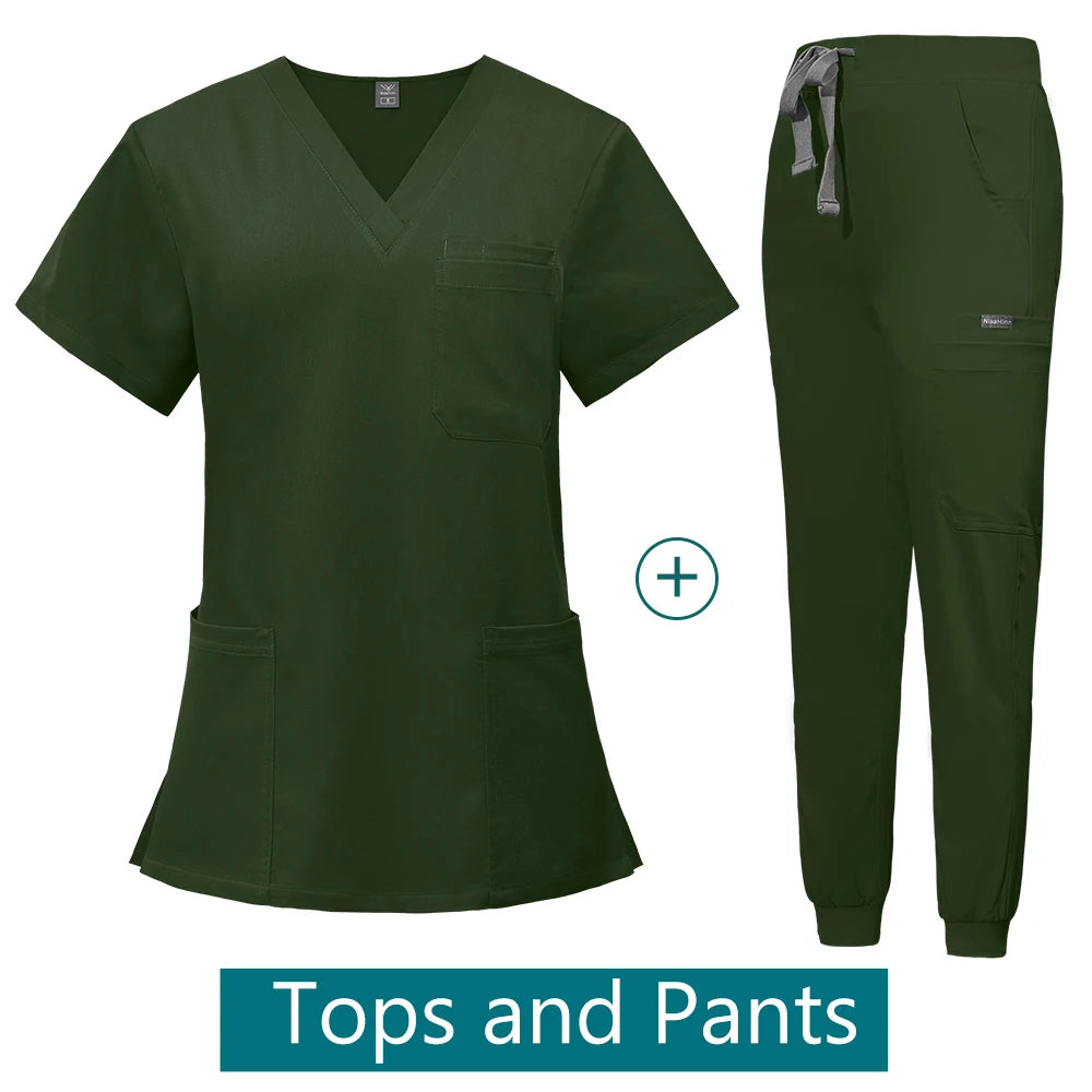Scrubs Medical Uniforms Woman Multicolour SPA Beauty Uniform Dentist Veterinary Working Clothes Unisex Pharmacy Clinic Scrub New
