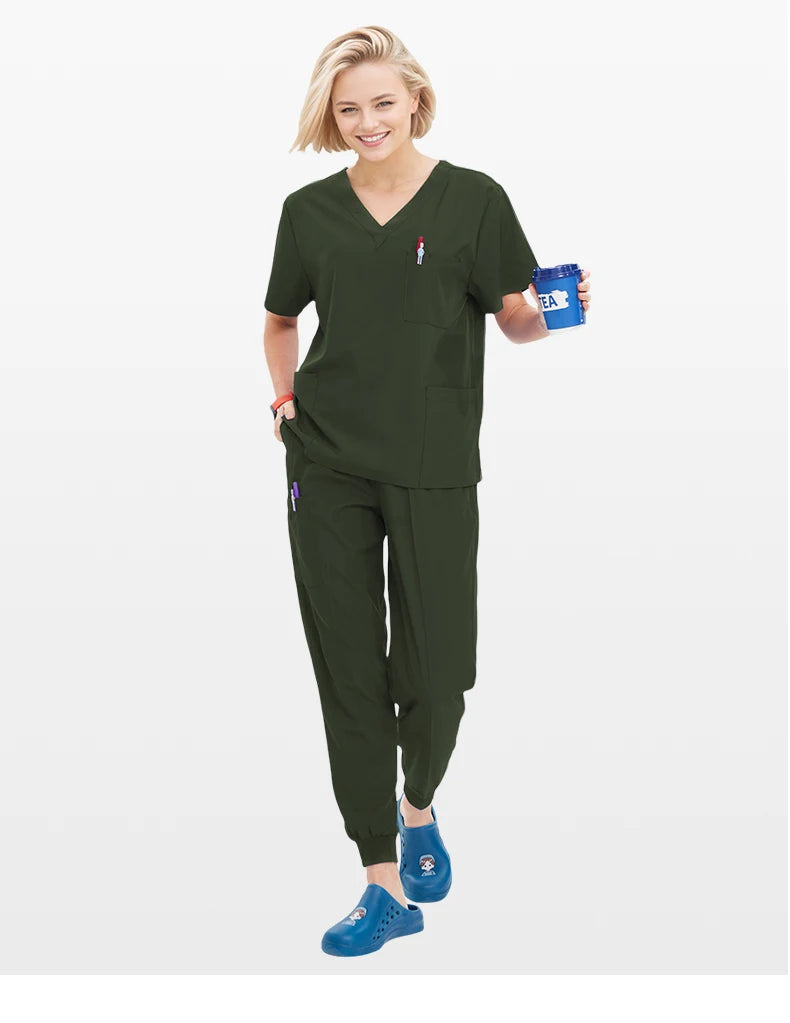 Summer Medical Scrubs Hospital Uniforms Doctor Nurse Workwear 4-way Stretch Pet Clinic Nursing Suits Dentist Working Clothes S21