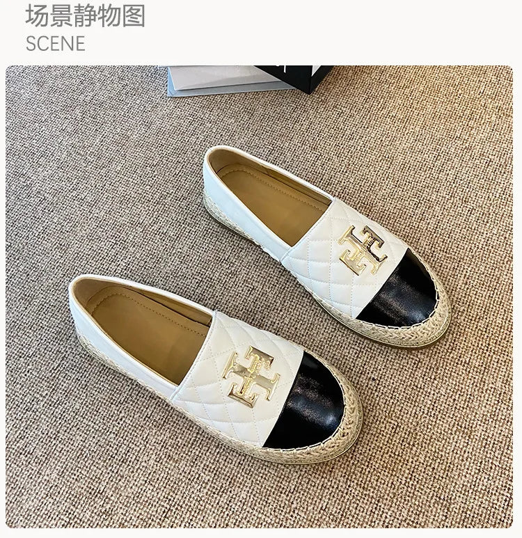 New Shoes for Women Leather Flat Boat Shoes Designer Fisherman Shoes Girl Fashion Slip-on Loafers