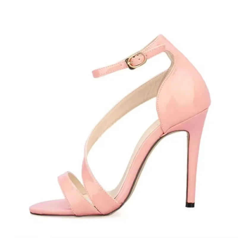 Ladies Dancing Shoes Sexy Women's Sandals Solid Open Toe High Heels Summer Ankle Strap Stiletto Dress Fish Mouth Sandal Women