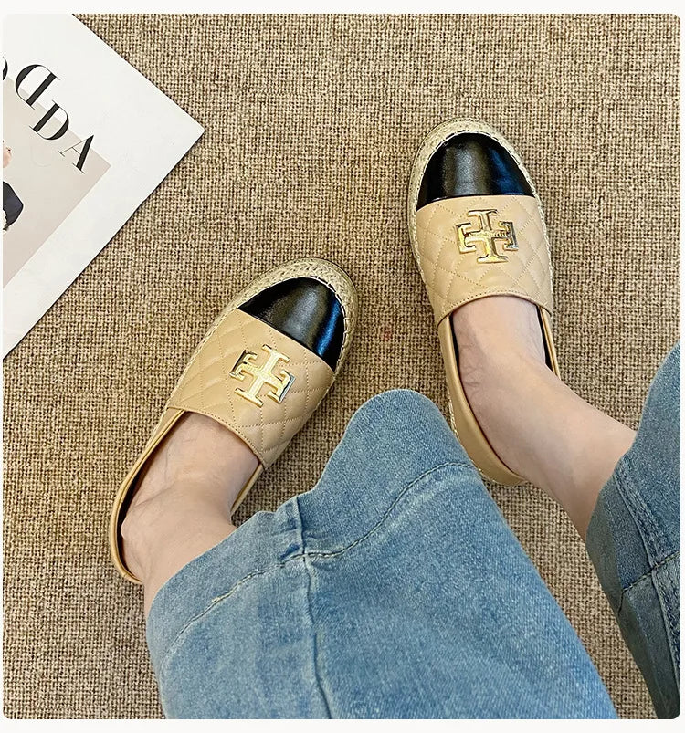 New Shoes for Women Leather Flat Boat Shoes Designer Fisherman Shoes Girl Fashion Slip-on Loafers