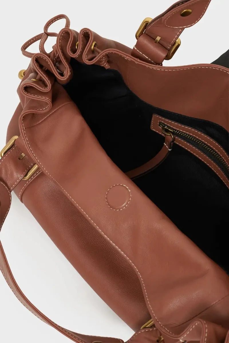 Women's Crossbody Simple Handbag Commuter Shoulder Boston Bag Stylish Versatile Work Bag Soft Polyester Interior