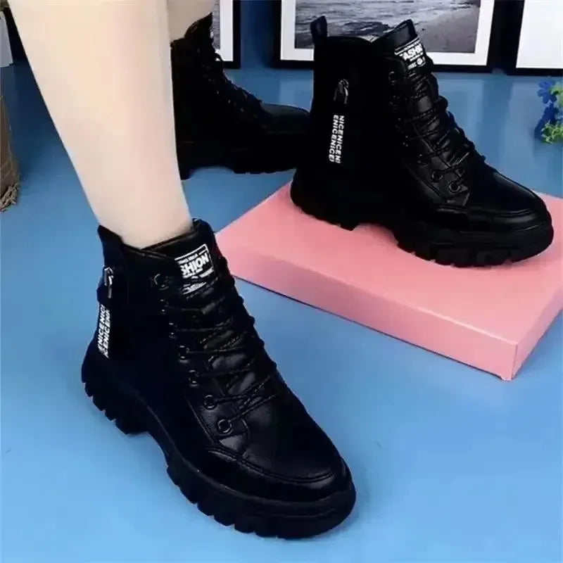 Shoes for Women Fashion Comfortable Casual Shoes 2025 Winter Warm Plus Velvet Shoes Women Thick-Soled Cotton Ankle Boots Sneaker