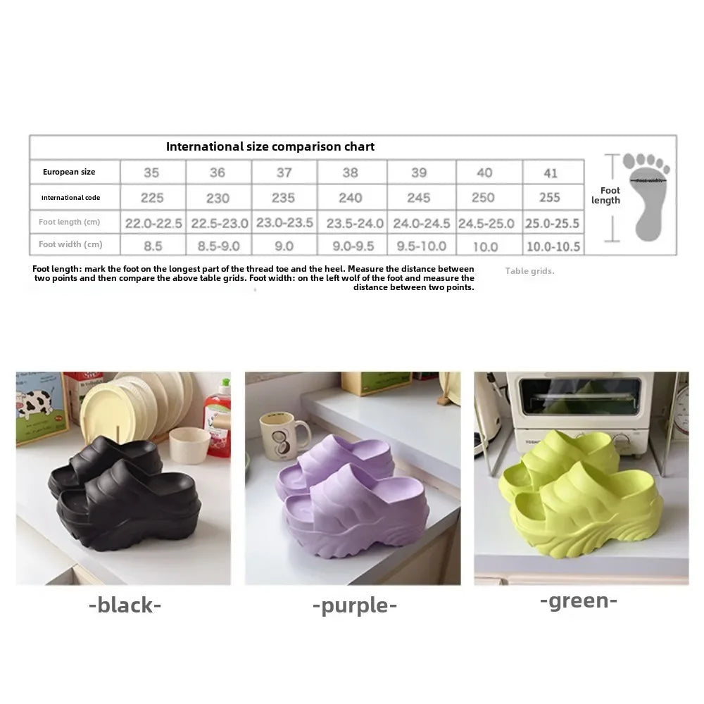 Women 10cm Increased Wedges Slippers 2024 Summer Breathable Casual Platform Slides Shoes for Women Light Slip on Female Sandals