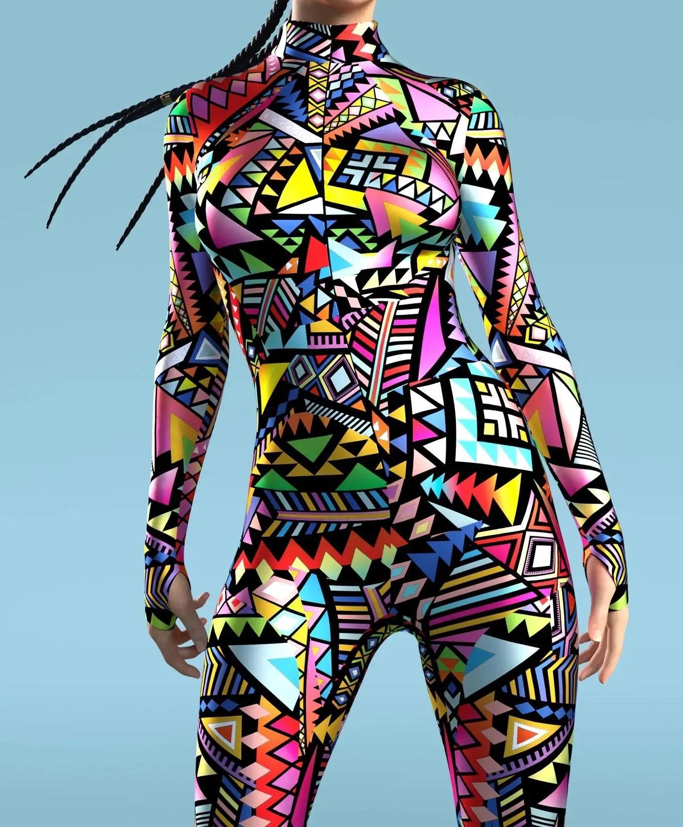 UR1 Women Jumpsuit Dense Color Dots 3D Pattern Adults Halloween Cosplay Costume Party Jumpsuits Carnival Bodysuit Monos Mujer