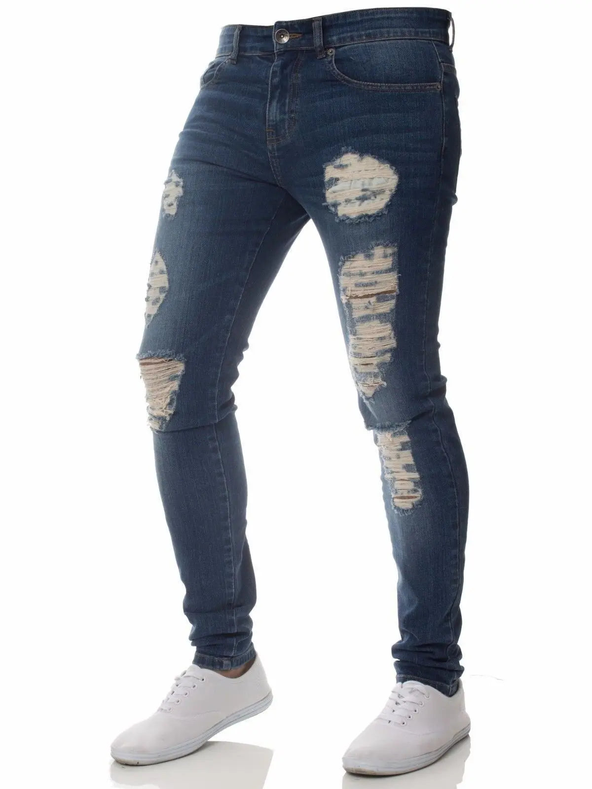 Mens Jeans Brands Straight Stretch Slim Jean Homme Pantalones Hombre Casual Pants Denim Trousers Baggy Jeans Black Blue