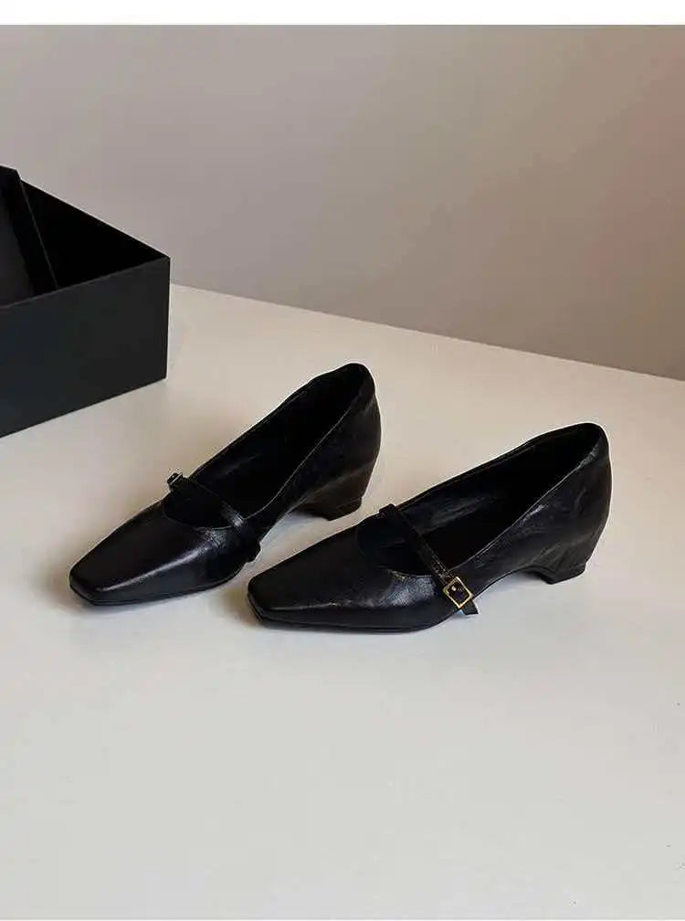 2026 Spring New Arrival Sweet Elegant Shoes Women Wedge Heel Pointed Toe Women's Shoes Sandals Metal Buckle Trim Sandals 4155