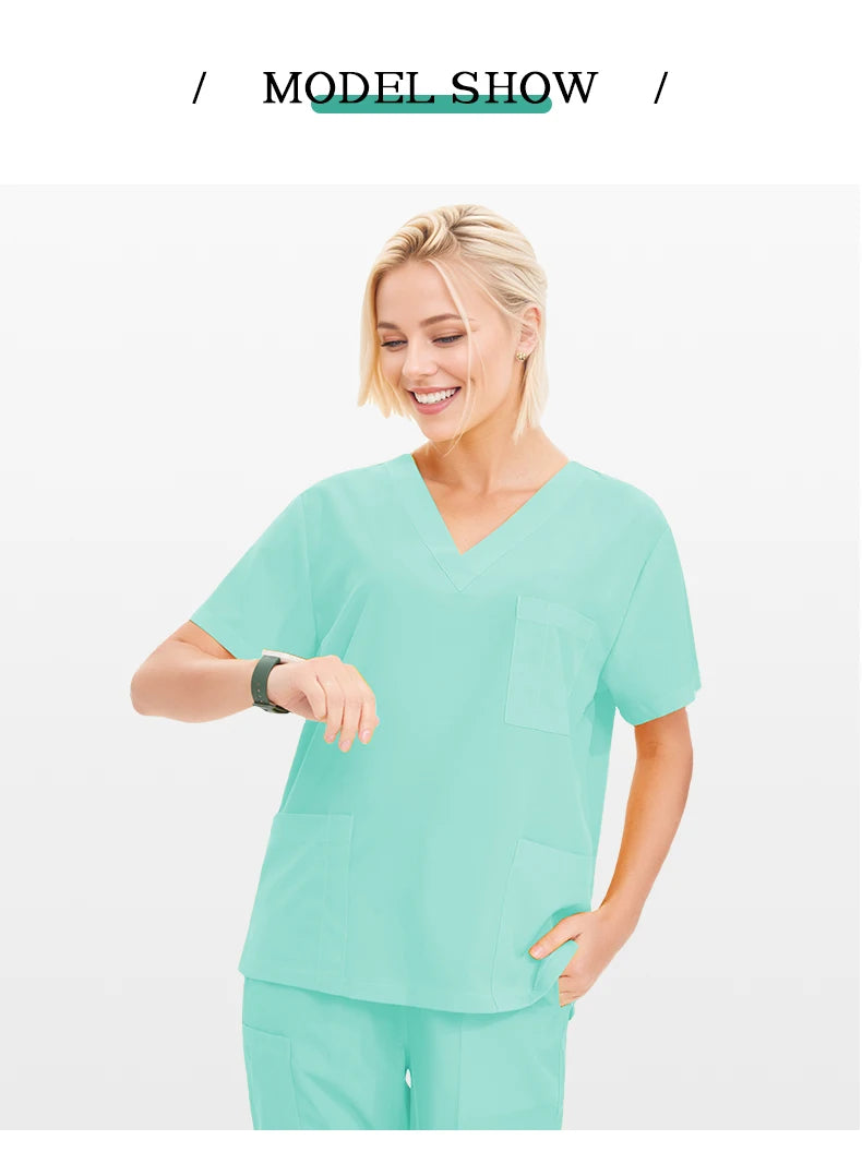 Summer Medical Scrubs Hospital Uniforms Doctor Nurse Workwear 4-way Stretch Pet Clinic Nursing Suits Dentist Working Clothes S21