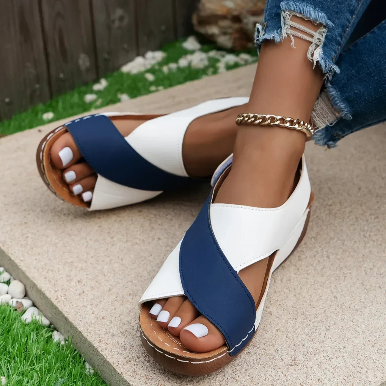 2025 Women Wedges Sandals Summer Fashion Sandals Lightweight Casual Sandals Shallow Outdoor Beach Shoes Women Sandalias De Mujer