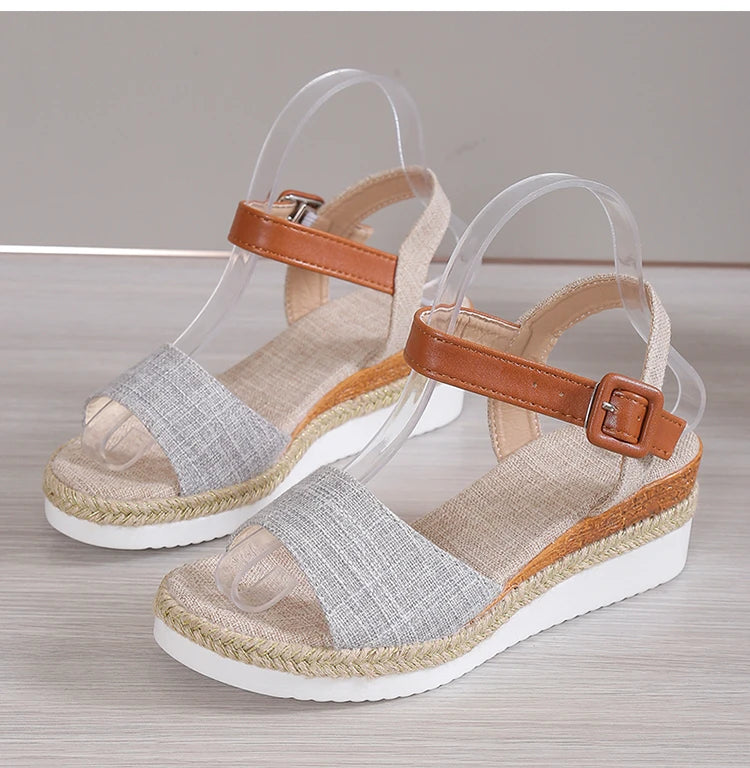 Fashion Shoes Women Sandals Wedge Shoes For Women Espadrilles Women's Sandals Non-Slip Retro Women Heels Female Footwear