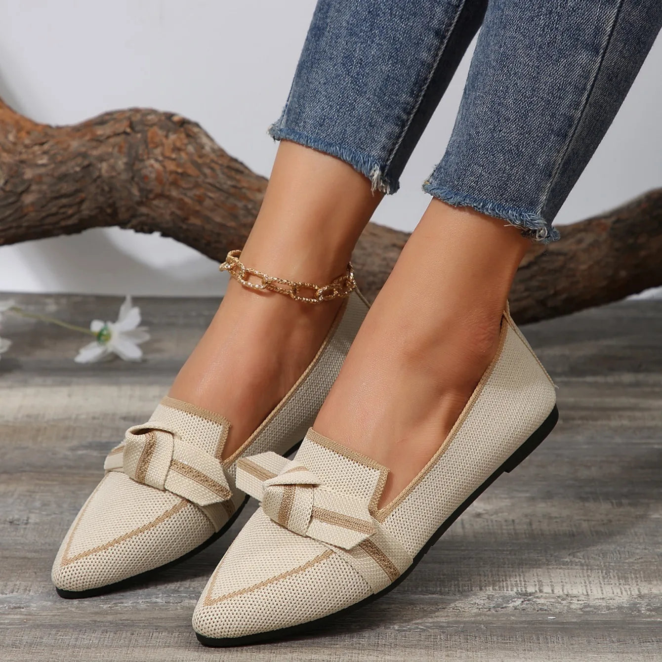 2024 Women Flats Walking Shoes Pointed Top Solid Color Loafers Mesh Breathable Shoes Comfortable Women Sneakers Zapatos De Mujer