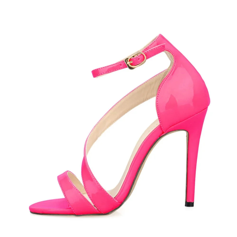Ladies Dancing Shoes Sexy Women's Sandals Solid Open Toe High Heels Summer Ankle Strap Stiletto Dress Fish Mouth Sandal Women