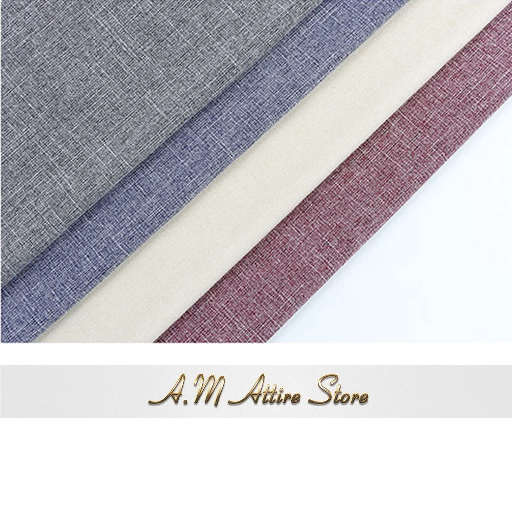 Men's linen suit 2-piece peak lapel jacket pants for summer beach wedding groom prom party tailor-made casual formal outfit