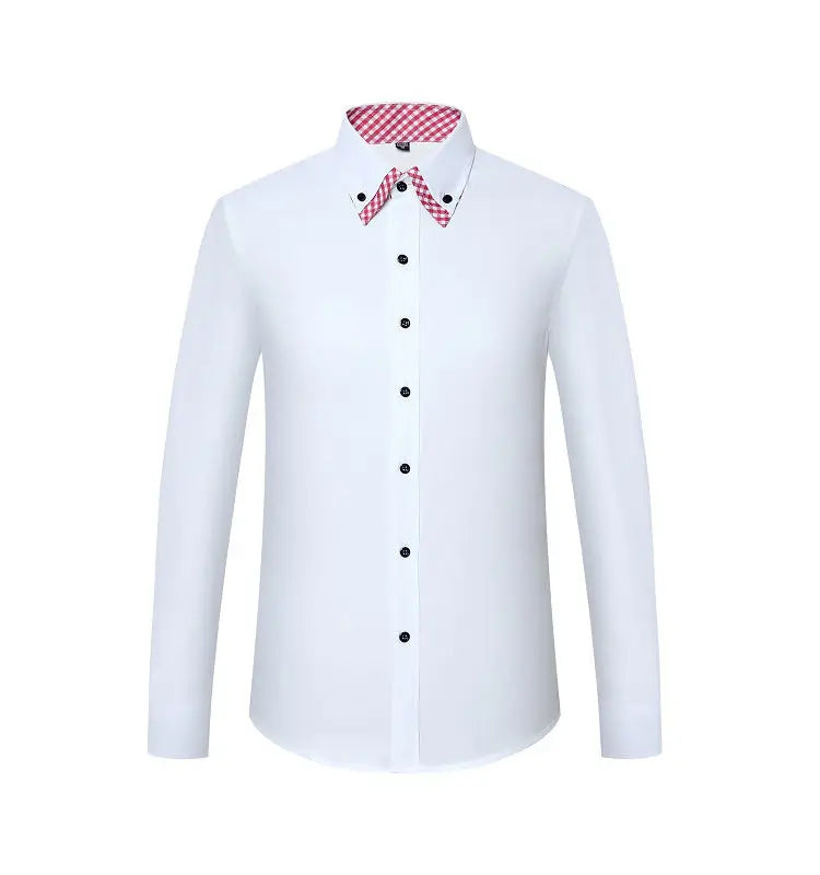 Men's Business Dress Shirt Long Sleeve Non Iron Fashion Double Layer Formal Regular Fit Office Camisa Social Solid Button Shirts
