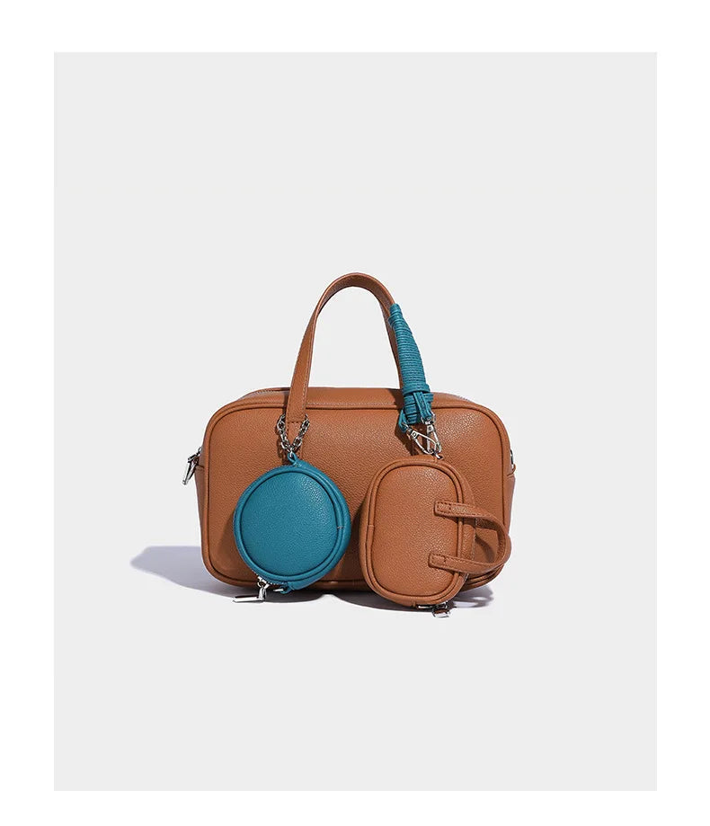 Boston Bag Women Fashion 2025 Euro-America Style Simple Shoulder Bag Handbags Composite Bag