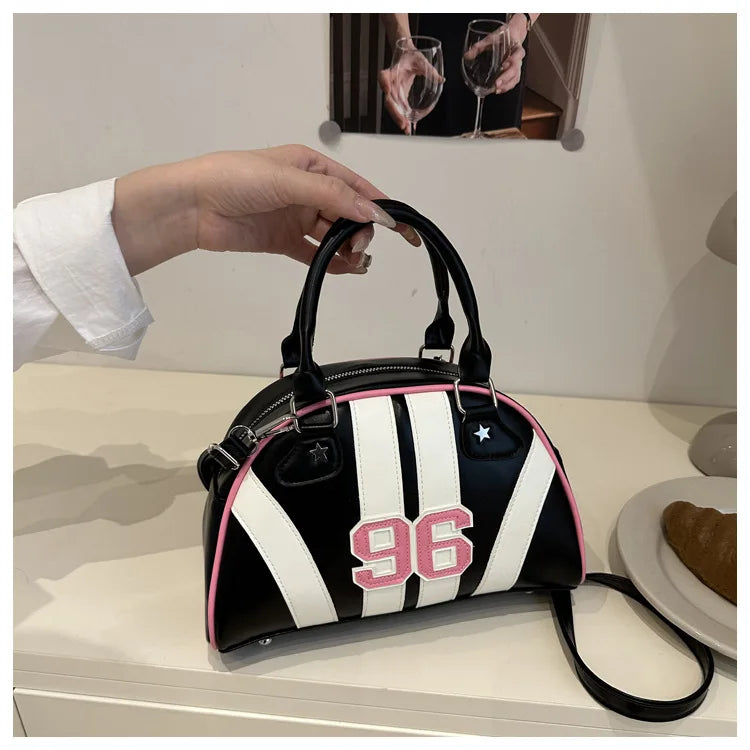 Striped Handbag Women Shoulder Bag, Chic Half Moon Armpit Bag, Stylish Tote Crossbody Bag for Women‘s Daily Work Party Travel