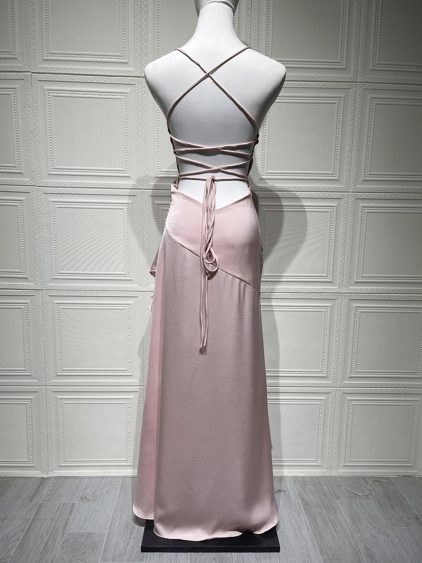 Tesco Red Sexy Evening Dresses Spaghetti Straps Asymmetrical Ruffle Prom Dresses Smooth Satin Women Summer Long Dresses
