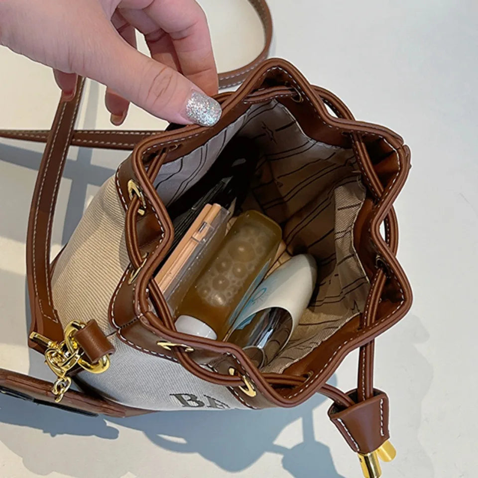 Drawstring Bucket Bag Large Capacity Women's Handheld Crossbody Messenger Bag Large Capacity Handheld Shoulder Armpit Bag