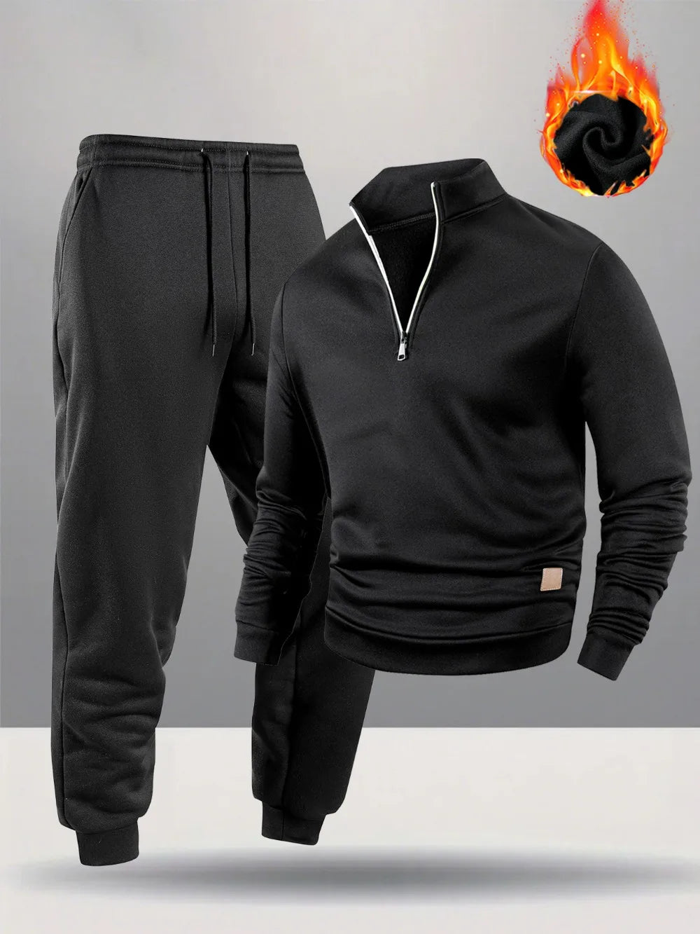 Men's Solid Color Casual Tracksuit Spring and Autumn 2025 New Long Sleeves Pullover + Pants Two-piece Set Daily Jogging Suit