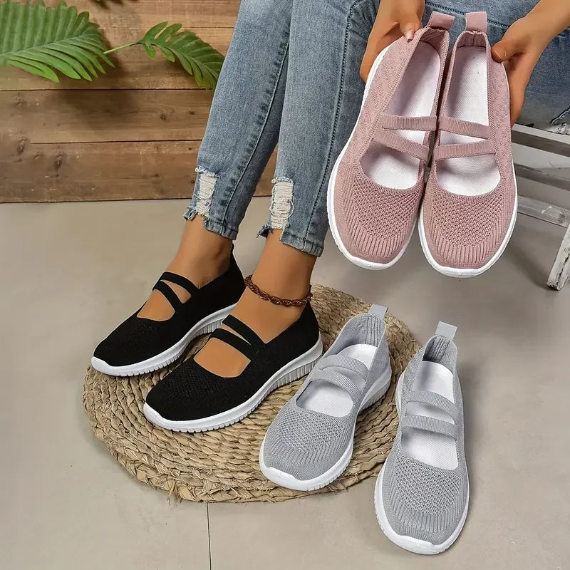 Women's shoes, breathable flying woven shoes, women's outdoor casual shoes, flat anti-slip shoes, free shipping shoes