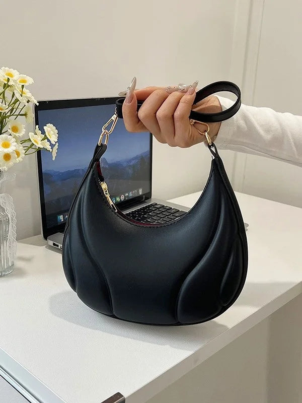 Women's French Handbag Shoulder Bag Textured Crossbody Bag Zipper Closure & Adjustable Strap Versatile for Work, Casual & Travel