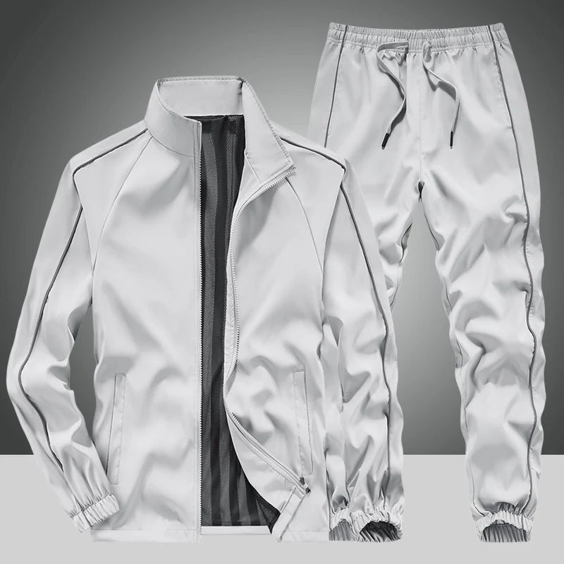 Men's Sportswear Fashion Spring Autumn Sets Training Suit 2 Pieces Set Jacket+Sweatpants Mens Casual Tracksuit