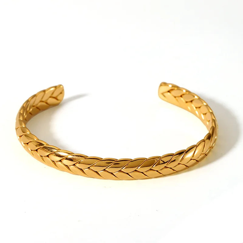 Exquisite Rhinestone Knot Stainless Steel Bangle Bracelets for Women Gold Plated Stainless Steel Bracelet Waterproof Jewelry