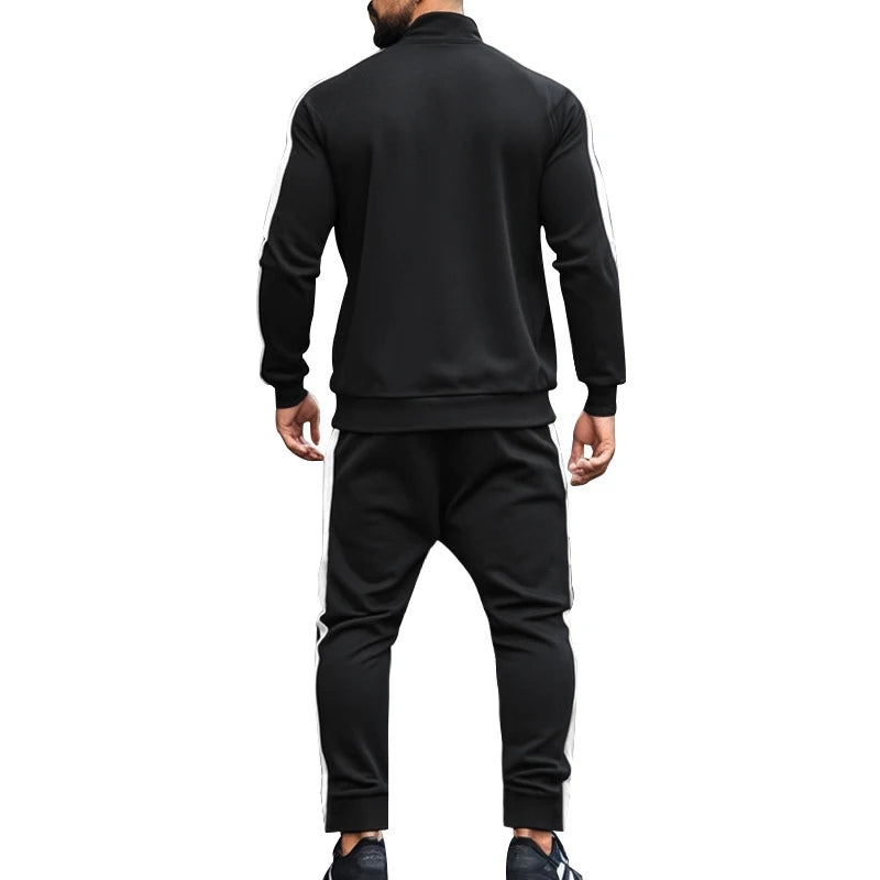 Casual Tracksuits Mens Autumn Fashion Side Striped Jackets And Pants Two Piece Sets For Men Sports Fitness Sweatsuits Streetwear