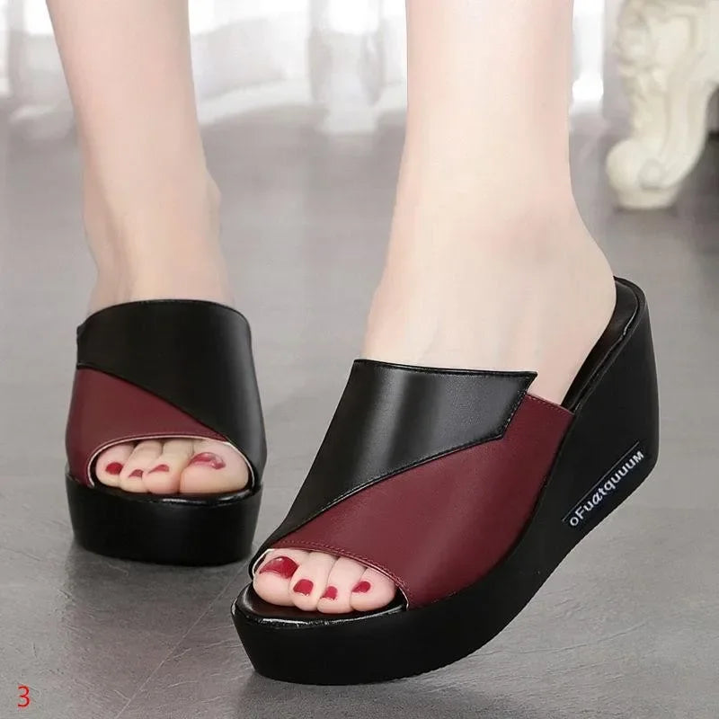 Slippers 2024 Women Beach Wedges Sandals Female Summer Gladiator Sandal Casual Shoes Woman Platform Fashion Flip Flops