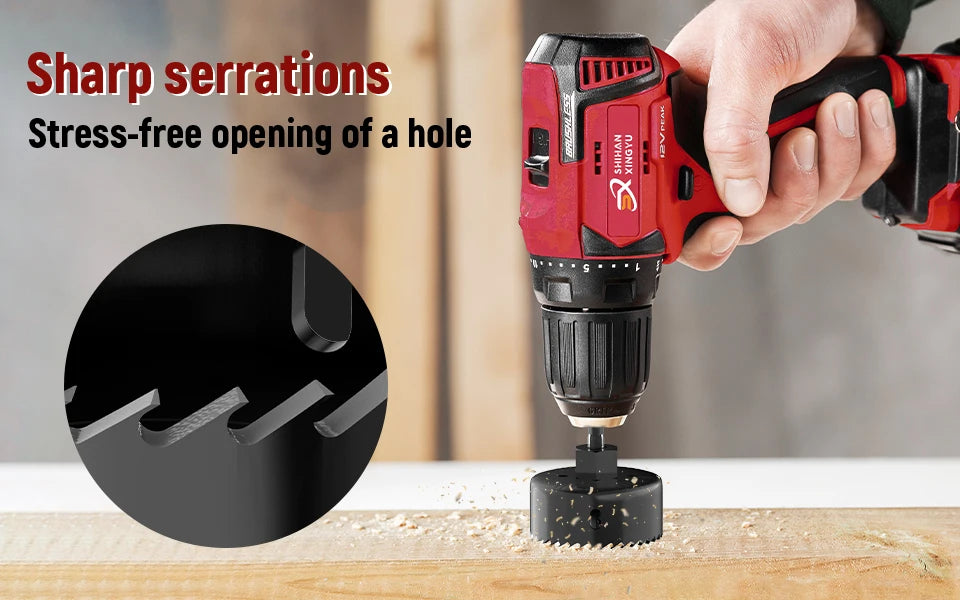 Hole Saw Set 11PCS Hole Saw Kit in Case Drill Bit Kit with Mandrels and Hex Key for Soft Wood Plywood Drywall PVC