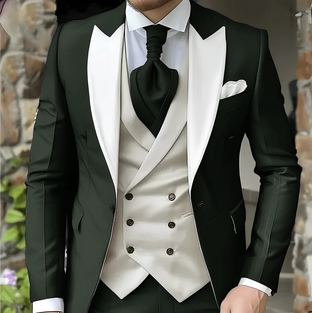 men's suit with peak lapel for wedding high-quality slim jackets Pointed collar double-breasted Carnivals men The latest