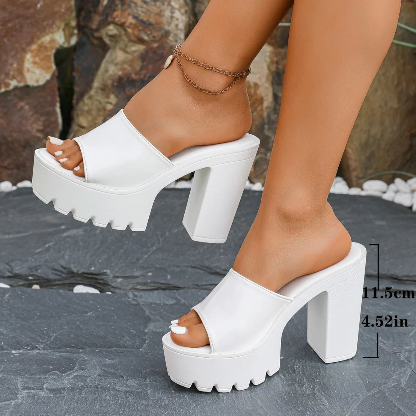 Fashion Women Sandals Summer Banquet Nightclub Platform Chunky High Heels Sandals Outdoor Elegant Shoes Women Sandalias De Mujer