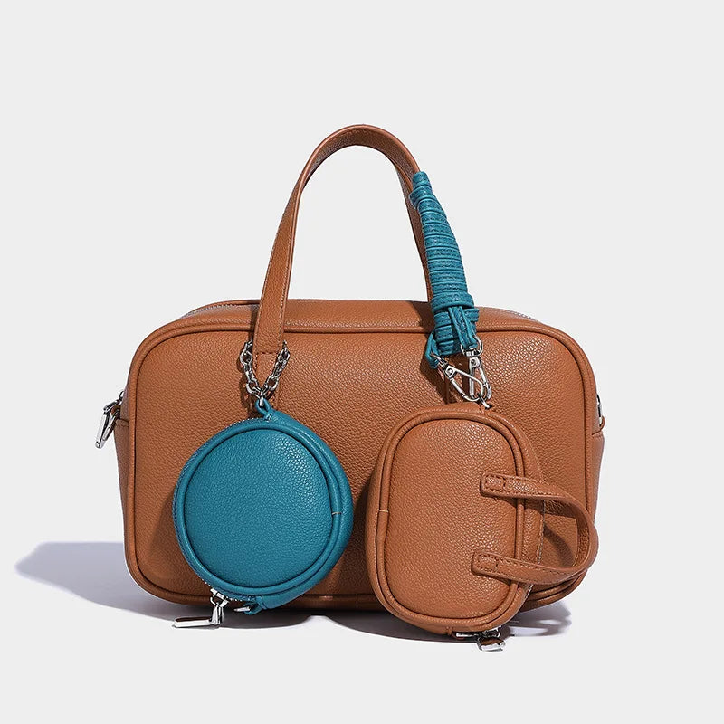 Boston Bag Women Fashion 2025 Euro-America Style Simple Shoulder Bag Handbags Composite Bag