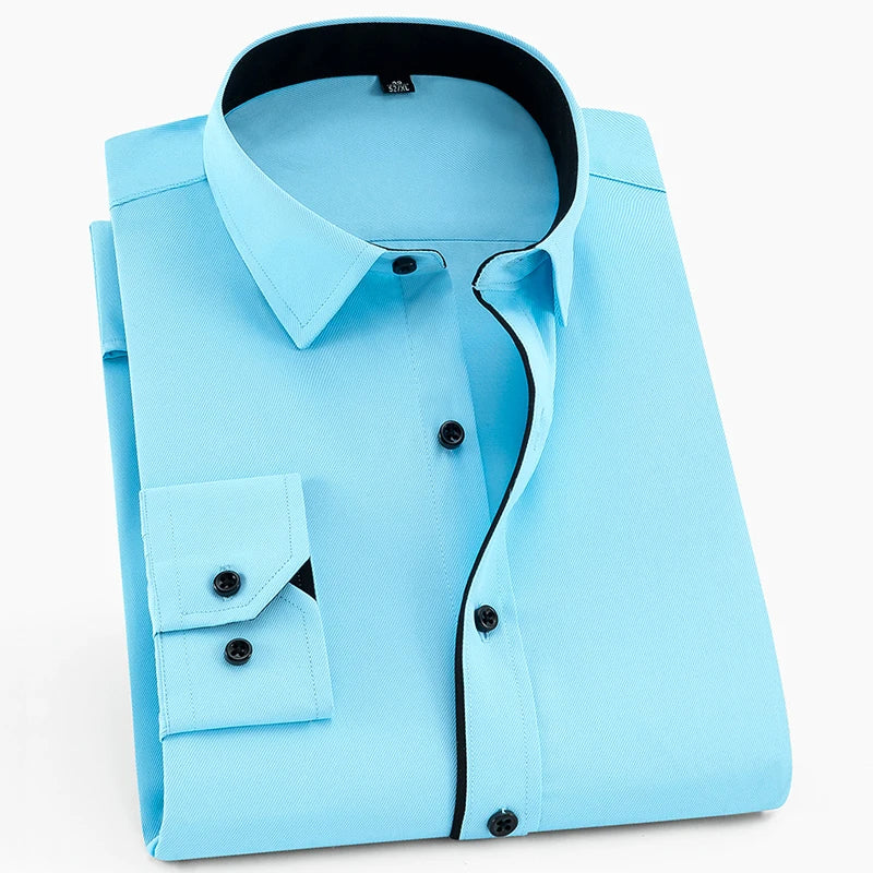 2025 Men Shirt Fashion Causal Long Sleeved Male Dress Social Business Brand Shirts Comfort Soft Weeding Party White Gift Shirts
