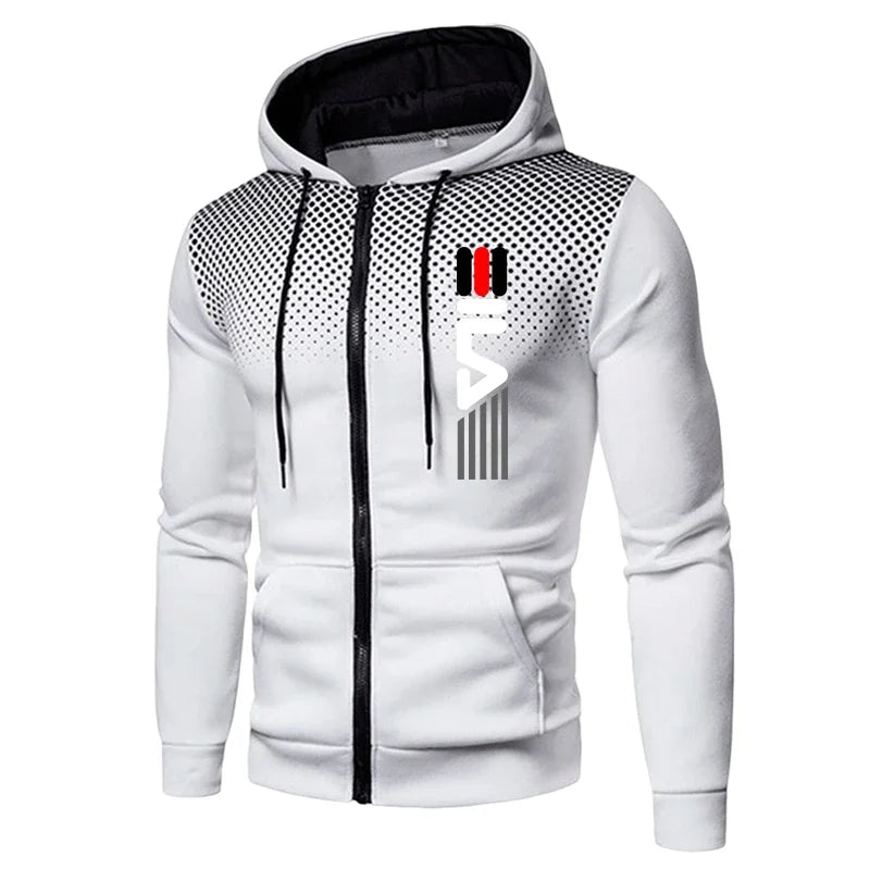 Mens Tracksuit Set Zipper Hoodie with Joggers Athletic Sportswear Gym Workout Outfit Urban Casual Autumn Training Sports Suit