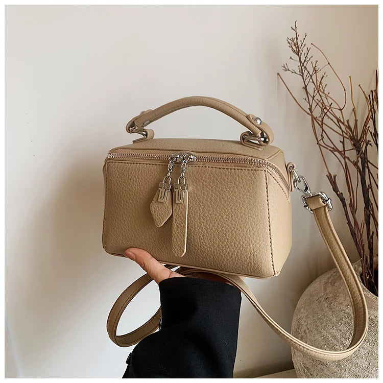Classic Black Square Handbags for Women Autumn New Versatile Small Single Shoulder Crossbody Bags with Elegant Ball Pendant