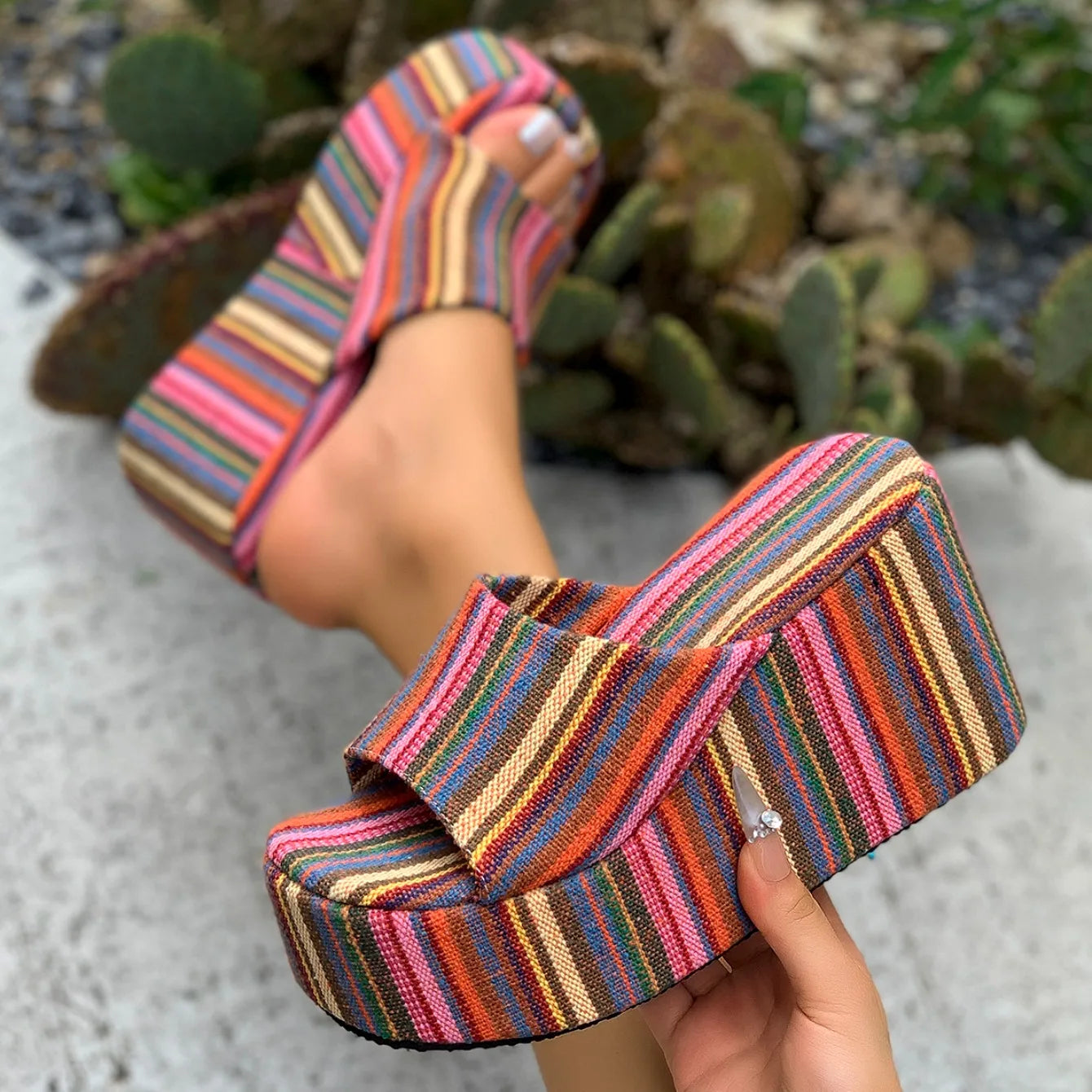2025 New Summer Women Wedges Sandals Lady Fashion Open Toe Shoes Women Comfortable Platform High Heels Sandals zapatos de mujer