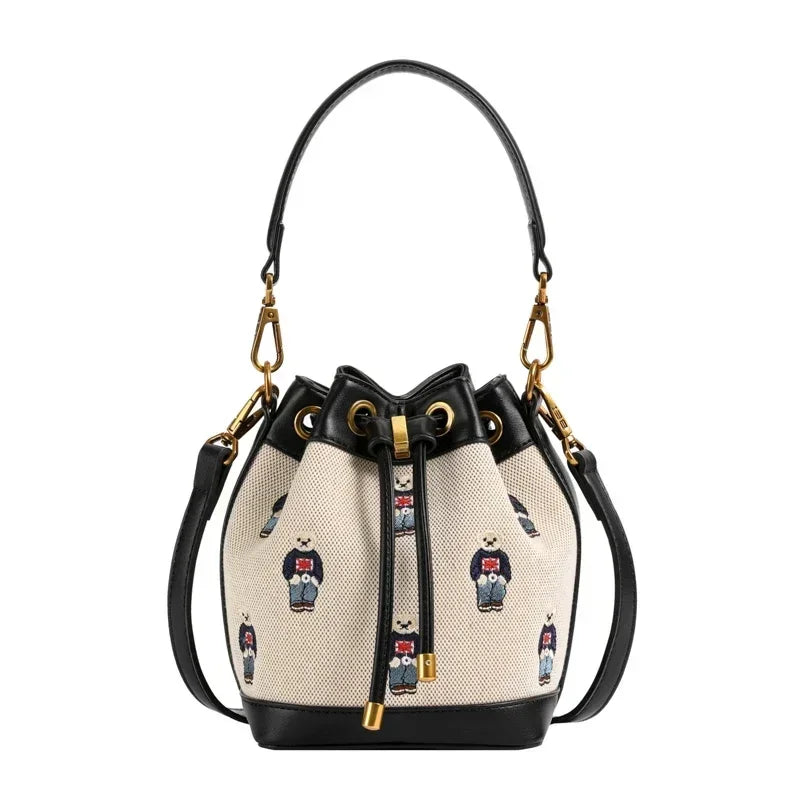 Drawstring Bucket Bag Large Capacity Women's Handheld Crossbody Messenger Bag Large Capacity Handheld Shoulder Armpit Bag