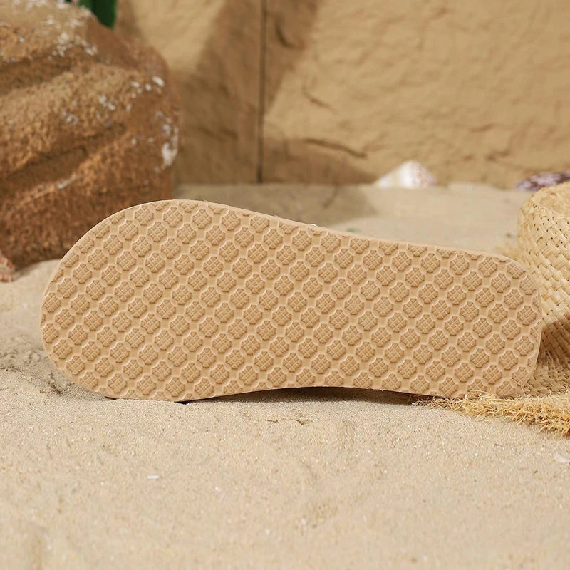 Ladies Platform Shoes Flip Flops Fashion Flip Flops Beach Slippers Bohemian Sandals Women Indoor Bedroom Flat Slipper Footwear